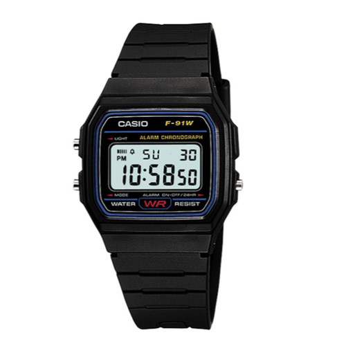 【甜茶同款】日本卡西欧CASIO 经典复古方块电子手表男女F-91W-1D