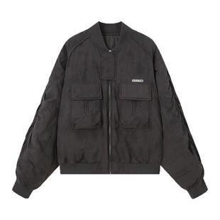 INXXAPYD 复古晕染尼龙夹克外套男休闲工装感保暖棉服无性别