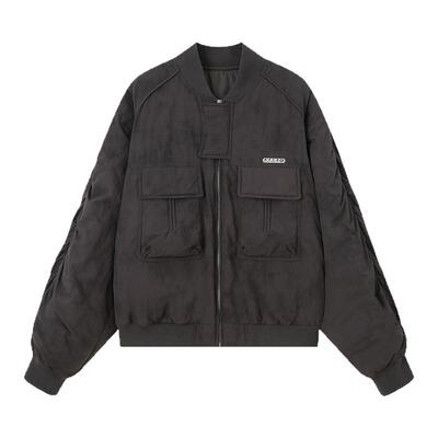 INXXAPYD 复古晕染尼龙夹克外套男休闲工装感保暖棉服无性别