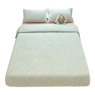 双层纱小苍兰碎花单件床单床笠纯棉被套A类母婴级可搭配三四件套