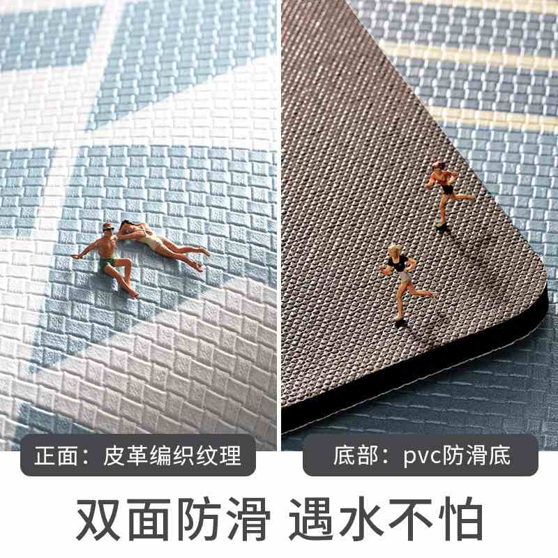 新款家居防滑防油污厨房PU皮革地擦洗脚垫可地毯几何家用垫长条