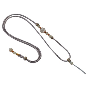 和田玉原石挂绳手工编织平安扣翡翠黄金佛公八宝罗盘挂件项链绳