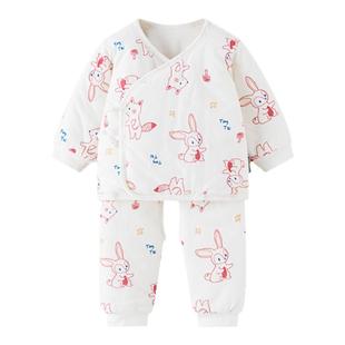 童泰0-3个月宝宝和服套装秋冬薄棉新生婴儿夹棉居家内衣上衣裤子