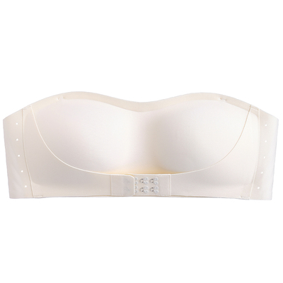 前扣无肩带内衣女防滑聚拢小胸