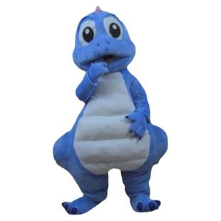 充气恐龙人偶服装可爱小蛇新年卡通cos头套表演玩偶服道具草绿龙