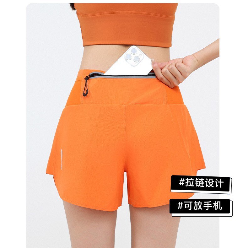 五个口袋跑步短裤夏季男女运动健身瑜伽透气排汗速干防走光跑步裤