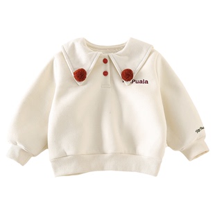 冬季新款童装婴幼童A类女宝宝过年衣服亲肤舒适保暖加绒新年卫衣