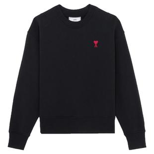 【经典爱心】Ami Paris女士红色爱心刺绣黑色运动套头圆领卫衣