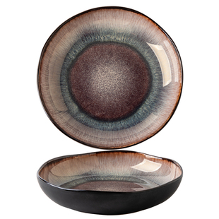 悠瓷新款不规则陶瓷深盘餐厅高级感装菜盘沙拉盘大号汤盘盘子菜盘