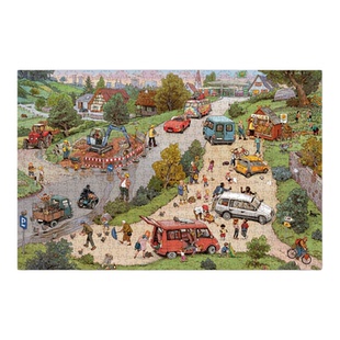 德国假期繁忙的小镇木制拼图1000片成人成年减压插画益智礼物玩具