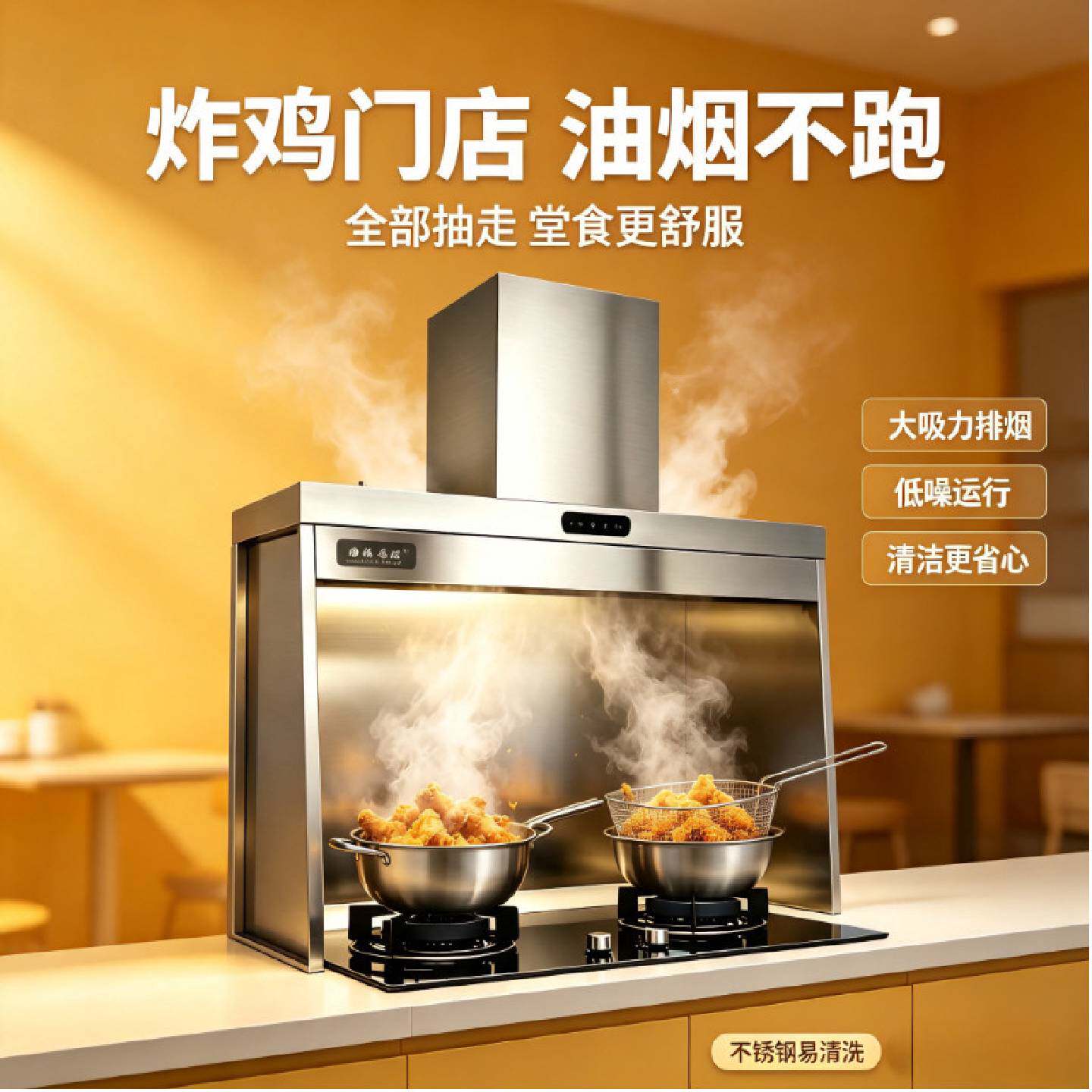 立体式油烟机炸鸡店商用抽油烟机家用排气扇厨房免打孔台面排烟机