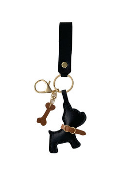 手工皮具材料包斗牛犬小狗挂件