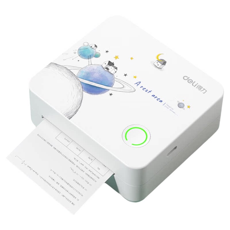 得力GE218 错题整理家用便携式热敏标签打印机 2英寸203dpi高清款