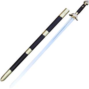 龙泉古羽宝剑 手工包铜雕花太极软剑不锈钢起脊武术太极剑 未开刃