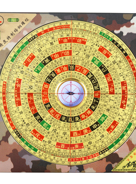 三合罗盘高精度专业入门指南针八卦彩绘黄铜地质堪舆随身定位仪
