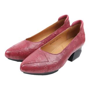 相伴真皮单鞋新款软底复古鞋子女士红色皮鞋民族风旗袍女鞋