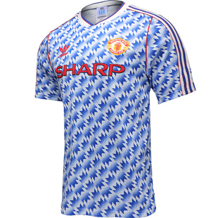 Adidas阿迪达斯曼联复刻1990-1992赛季客场复古短袖球衣JM5495