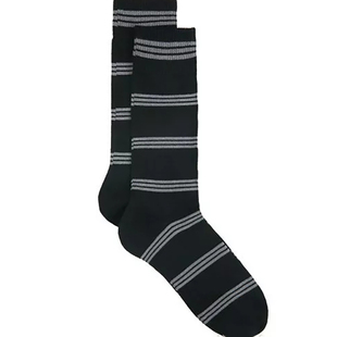 外贸出口新款高筒常规美国订单黑色条纹竹纤维材质不臭脚粘纤袜长
