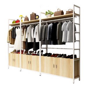 卧室挂衣架简约型多功能落地衣帽架鞋柜组合家用客厅衣服架挂包架