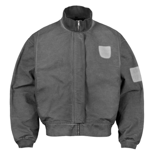 OD/ORANGEDRAGON 2025冬水洗炒色胸章印做旧罗纹立领复古夹克外套