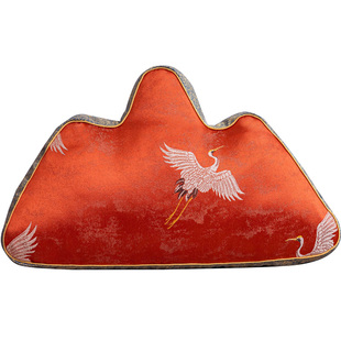 靠山枕抱枕中国风靠枕红木沙发靠垫风水靠背红色坐垫山形腰枕云枕