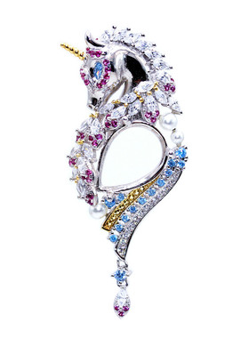 秘密花园精工s925纯银拼色镀吊坠