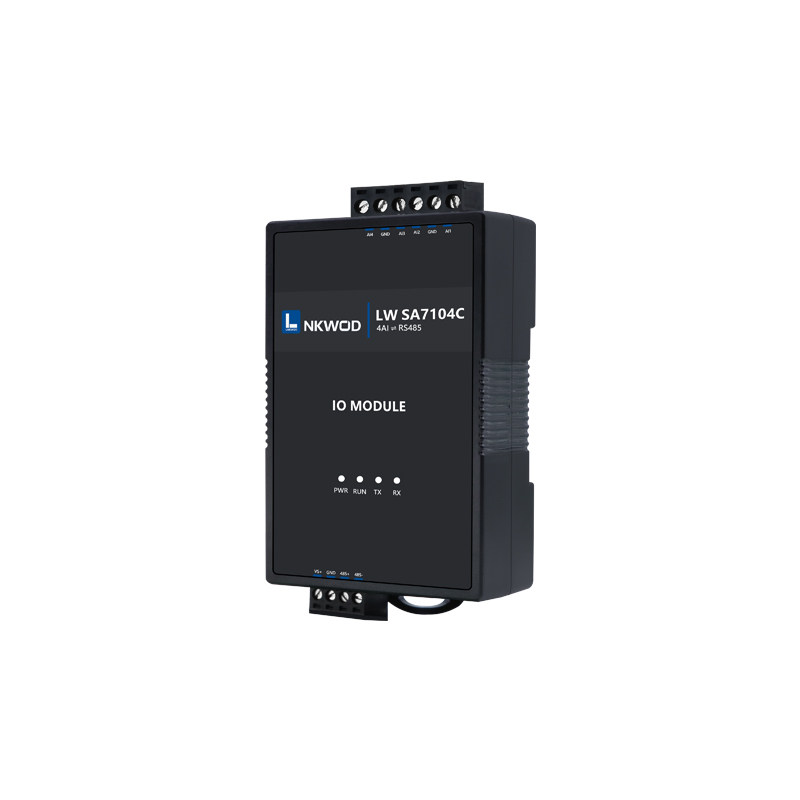 凌柯沃 工业级2路电流4-20mA转Modbus485模拟量采集模块I/O高精度