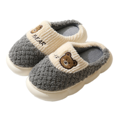 儿童卡通中大童厚底防滑棉拖鞋