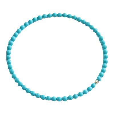 天然绿松石小米珠手串单圈保真4mm极细手链文玩好运招财幸运礼物