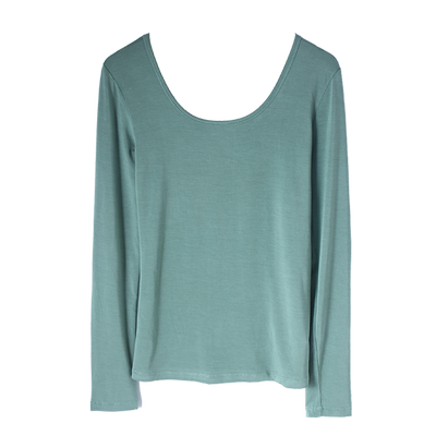 莫代尔低领打底衫女百搭新款长袖