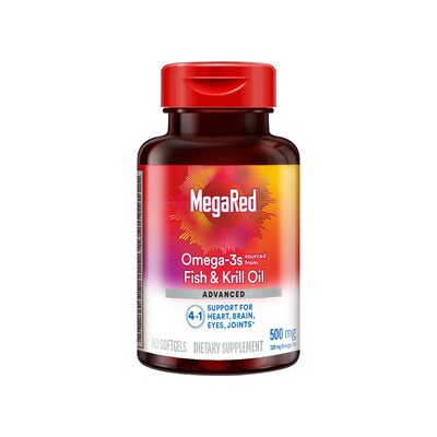 美国Schiff MegaRed 脉拓四合一南极磷虾油鱼油混合胶囊500mg80粒