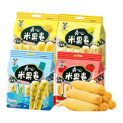 旺旺夹心米果卷非油炸膨化零食