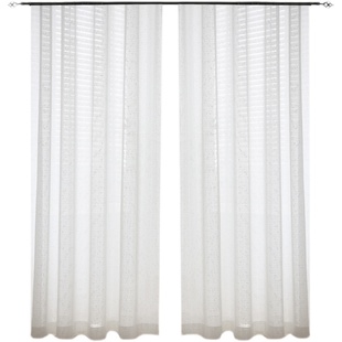 竖条纹竹节肌理纱帘客厅阳台卧室北欧小清新白色窗纱高级感亚麻纱