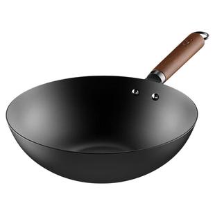 爱仕达大铁锅家用炒锅平底炒菜锅无涂层精铁明火专用燃煤气灶适用