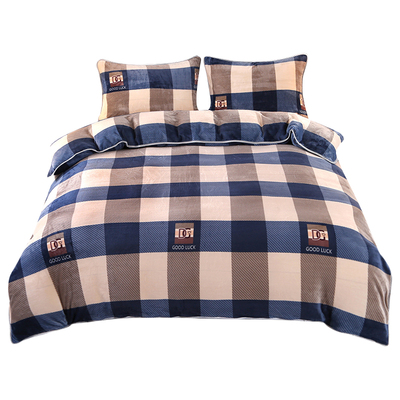 冬季加厚法兰绒被套单件双人珊瑚