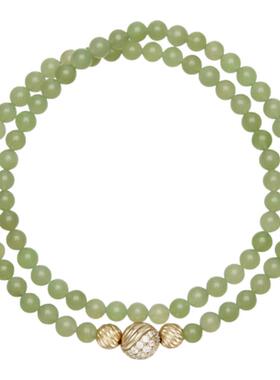 Riotlily艾特里里涟漪手链和田玉双层串珠新中式925银新年女款