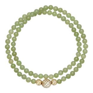 【明星同款】Riotlily艾特里里涟漪手链和田玉双层串珠中式925银