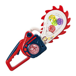 熊出没电锯玩具儿童男孩光头强声光透明齿轮可动仿真伐木电动锯子