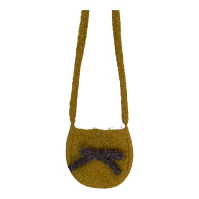 25新款秋冬季红色毛呢斜挎手机包