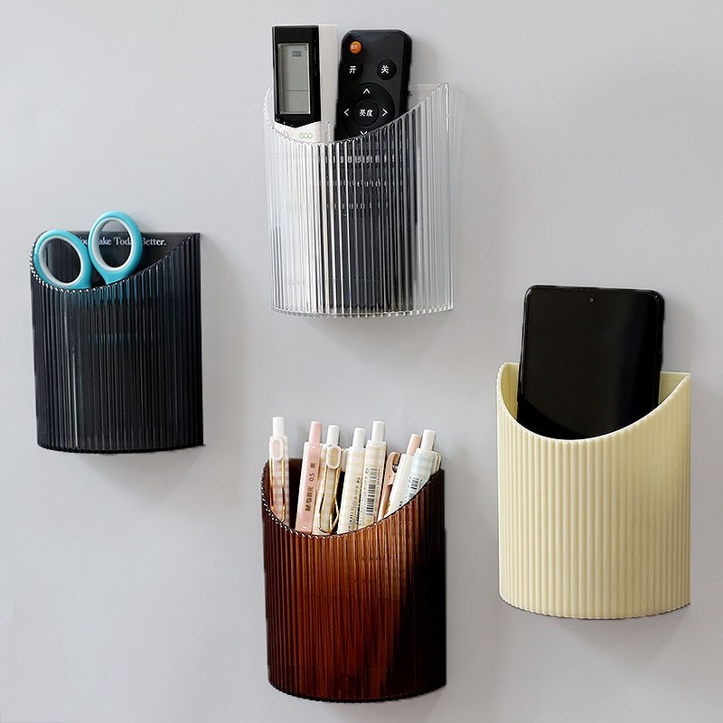 新品 壁挂遥控器收纳盒客厅床头置物架免打孔支架家用手机充电收