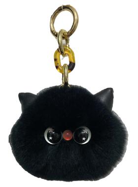 真獭兔毛猫咪钥匙扣挂件包包挂饰