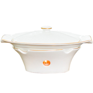 新中式金边陶瓷餐厅会所保温海参鲍鱼翅河豚餐具直销辽参位上盅