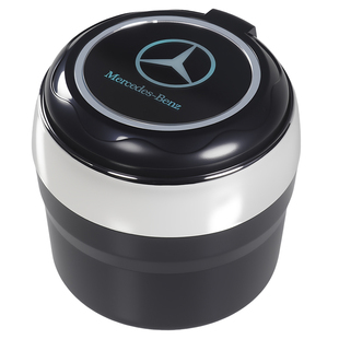 车用烟灰缸一键开盖炫彩灯车载烟缸车内座式灭烟缸防飞灰定制车标