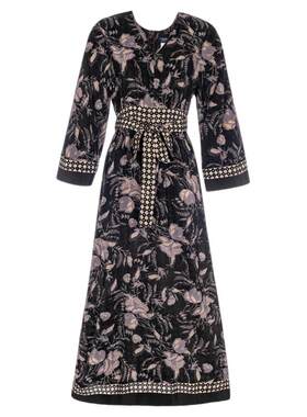 MAX MARA 春季新款女士收腰系带复古连衣裙银泰百货精品301574