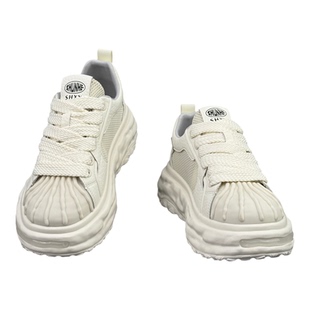 贝壳头男鞋2026新款夏季超火透气厚底休闲运动鞋爆款内增高小白鞋