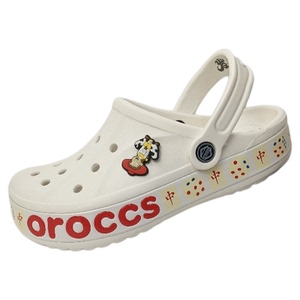 oroccs洞洞鞋麻将新款图案沙滩鞋