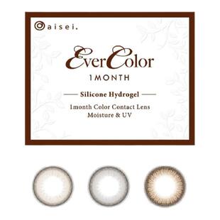 [硅水凝胶165高透氧]爱谢evercolor大直径彩色隐形眼镜月抛2片装