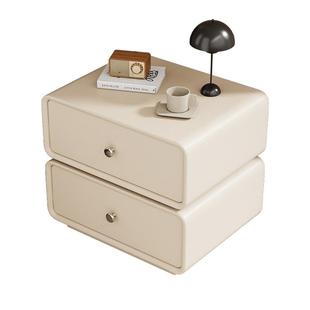 实木床头柜家用卧室轻奢高级感小型床边柜子2025爆款可旋转收纳柜