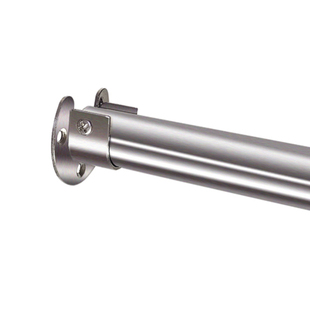 不锈钢衣柜挂衣杆 定制加厚固定式单干阳台晾衣杆浴帘杆送法兰座