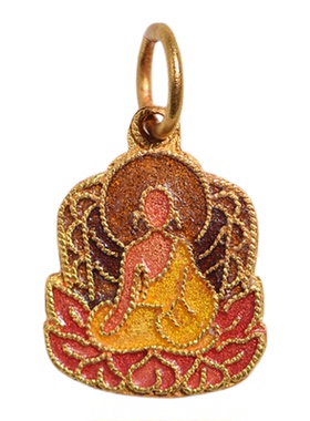 足金珐琅烧蓝莲花佛像